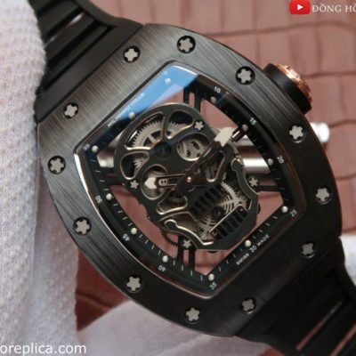 Đồng hồ Richard Mille RM052 Skull Black Carbon 43mm Replica 1:1