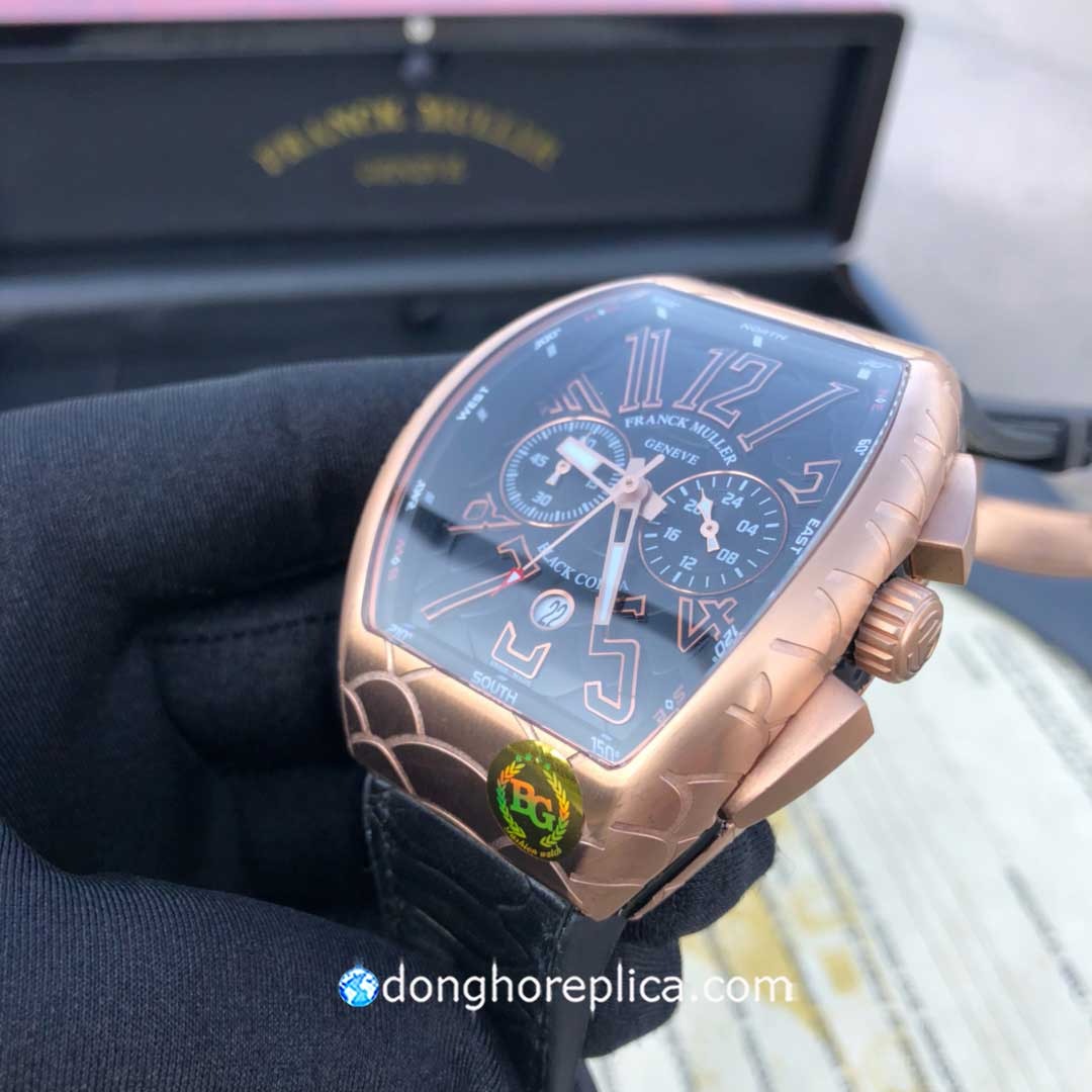 Đồng Hồ Franck Muller Vanguard Chronograph Blue Dial Rose Gold
