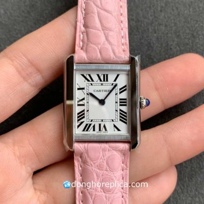 Đồng Hồ Nữ Cartier Tank Solo W5200005 Pink Strap