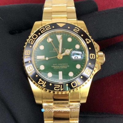 Đồng Hồ Chế Tác Vàng 18K Rolex GMT Master II Green Dial