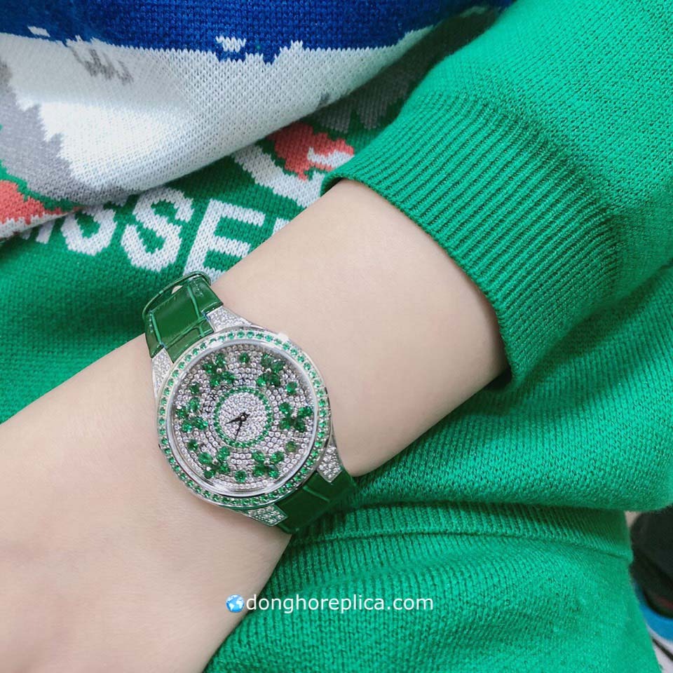 Đồng Hồ Nữ Graff Butterfly Diamond On Emerald Dial Green Super Fake