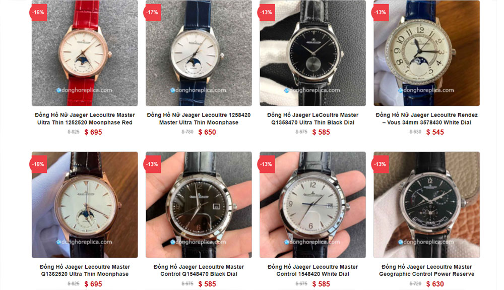 Bộ sưu tập đồng hồ Jaeger Lecoultre Fake cao cấp giá tốt tại Việt Nam