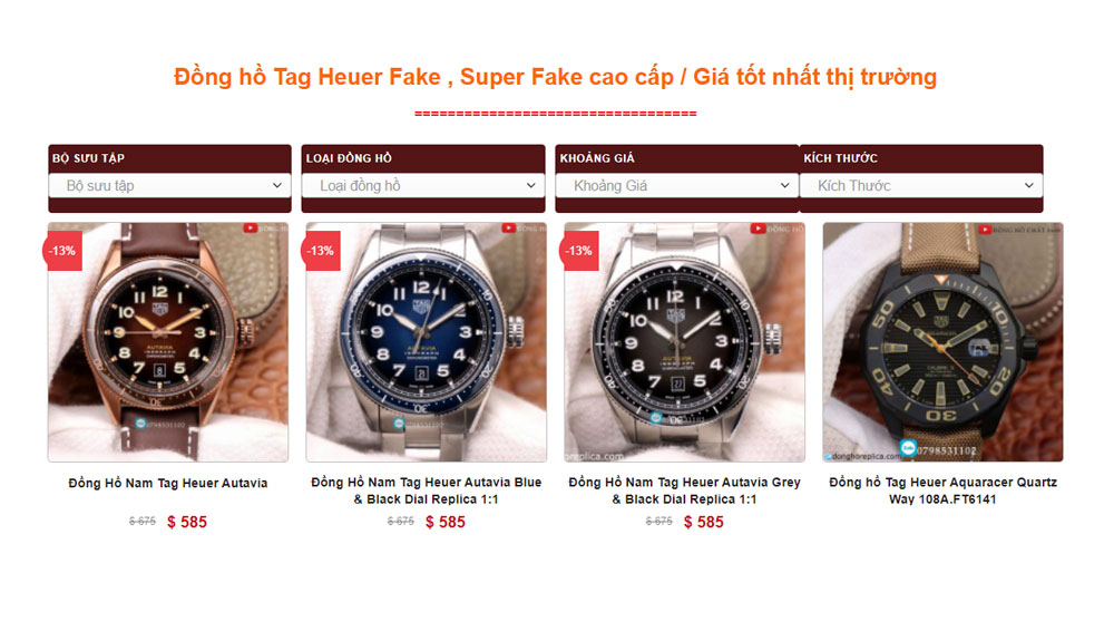 💯 Đồng hồ Tag Heuer Fake , Super Fake cao cấp / Giá tốt nhất thị trường