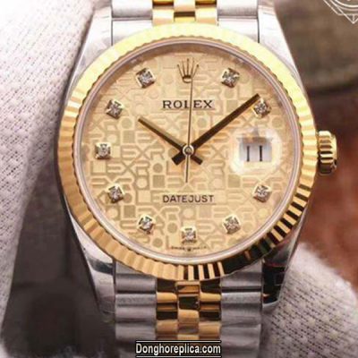 Đồng hồ Rolex vàng 18k mặt vi tính kim cương