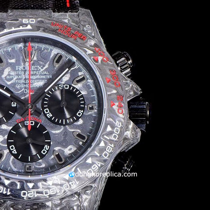 Mặt số xanh thẳm sang trọng trên đồng hồ Rolex siêu cấp Cosmograph Daytona 116519-0104